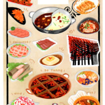 Nekoni Hot Pot Foods Die-Cut Sticker Sheet