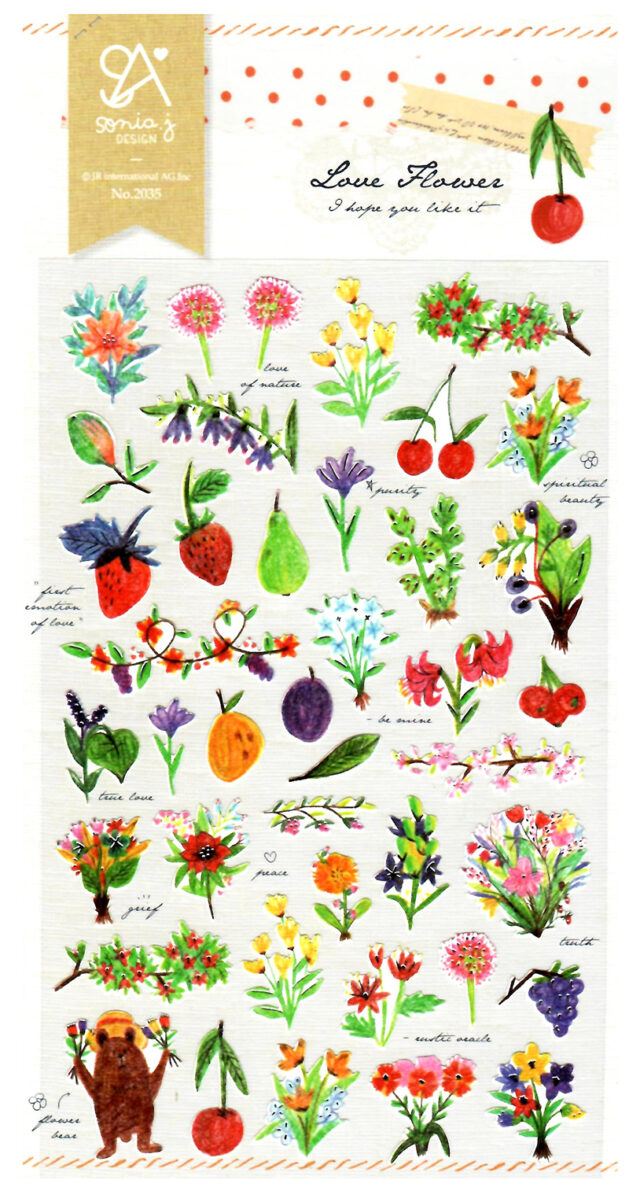 Sonia Love Flowers Garden Die-Cut Sticker Sheet