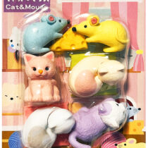 Iwako Cat & Mouse Kawaii Mini Eraser Set