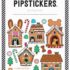 Gingerbread Pet Houses Kawaii Sticker Sheet