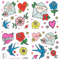 True Love Tattoos Kawaii Sticker Sheet
