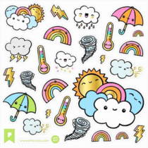 Kawaii in the Sky Metallic Sticker Sheet