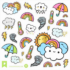 Kawaii in the Sky Metallic Sticker Sheet