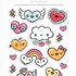 Cute Sky Hearts Puffy Sticker Sheet