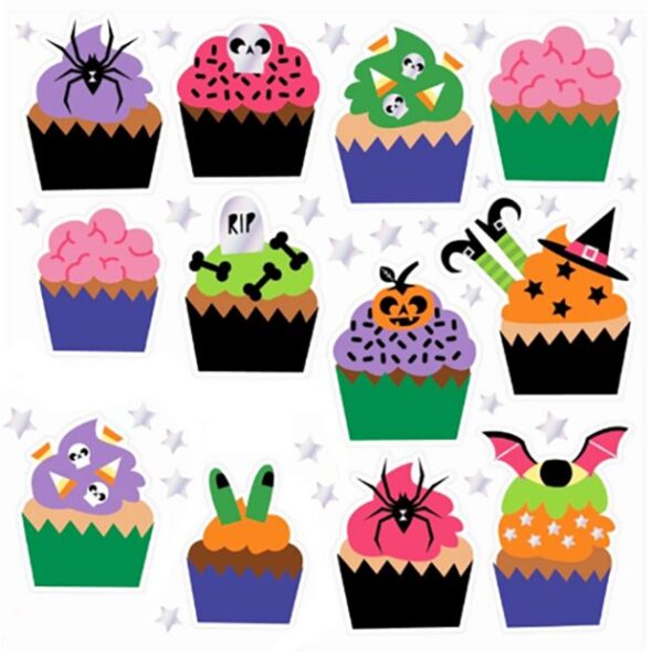 Spooky Cupcakes Halloween Sticker Sheet
