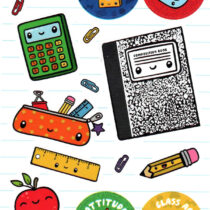 Green Apple School Supplies Scratch n' Sniff Stickers