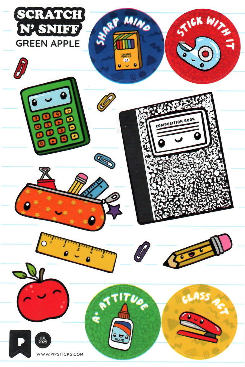 Green Apple School Supplies Scratch n’ Sniff Stickers