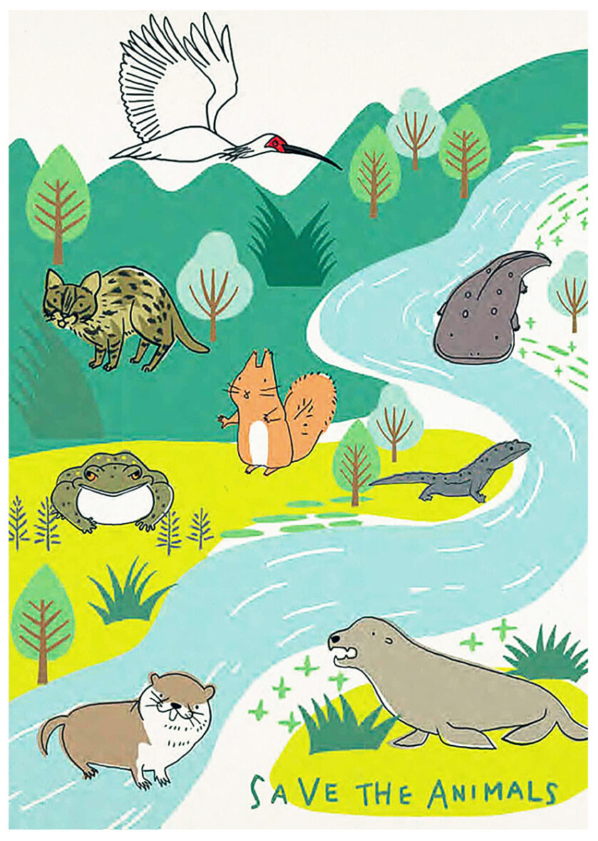 Shinzi Katoh Forest Animals Postcard