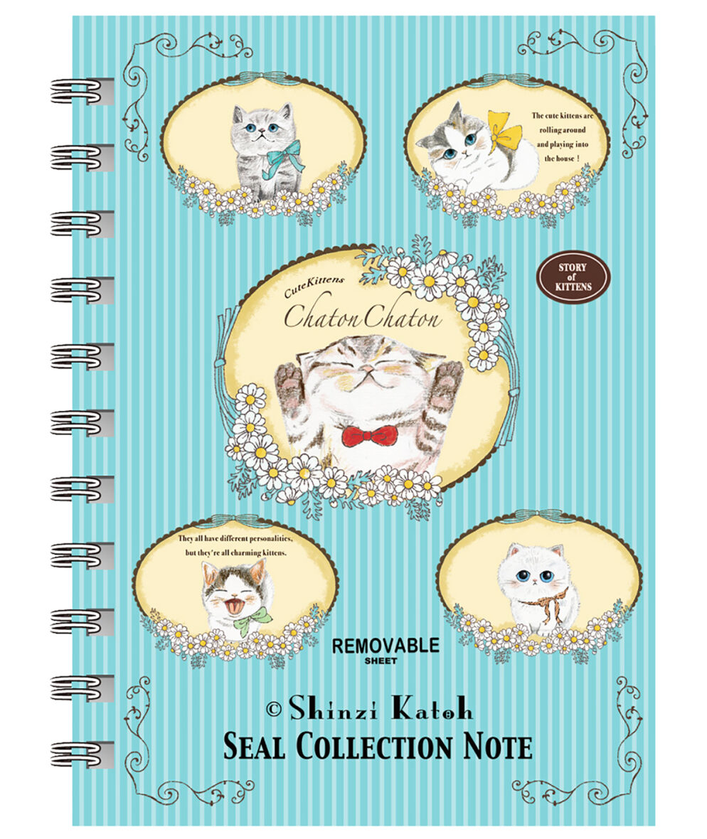 Shinzi Katoh Chaton Cats Seal Collection Sticker Book