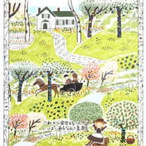 Shinzi Katoh Anne of Green Gables Gold Foil Postcard