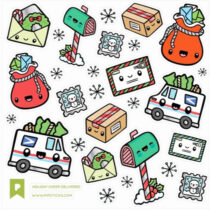 Holiday Happy Mail Kawaii Sticker Sheet