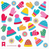 Fuzzy Winter Mittens Cute Sticker Sheet