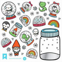 Holiday Snow Globe Cute Sticker Sheet