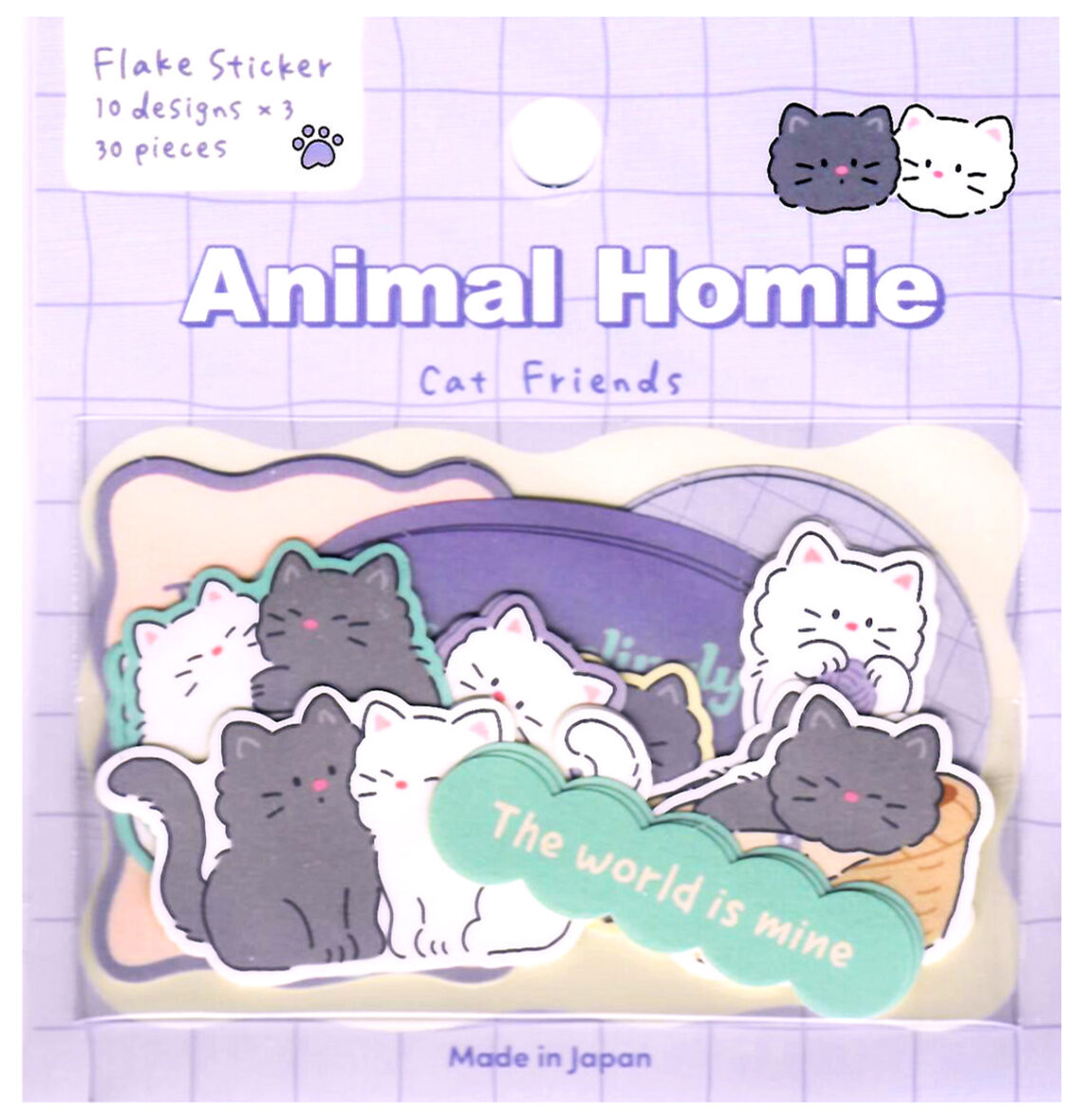 Gaia Animal Homie Cat Friends Die-Cut Sticker Sack