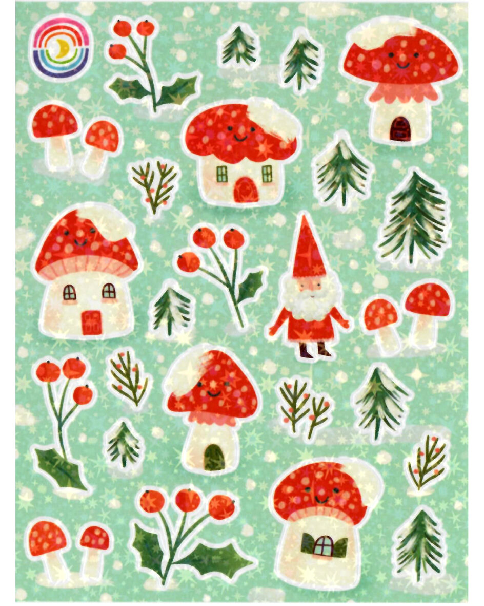 Gnome for the Holidays Glittery Sticker Sheet