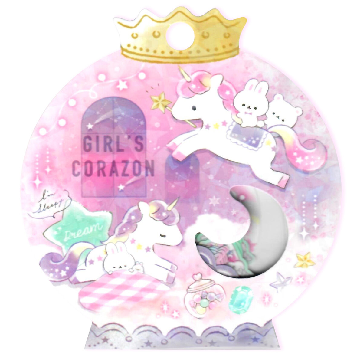 Q-Lia Corazon Unicorn Die-Cut Sticker Sack
