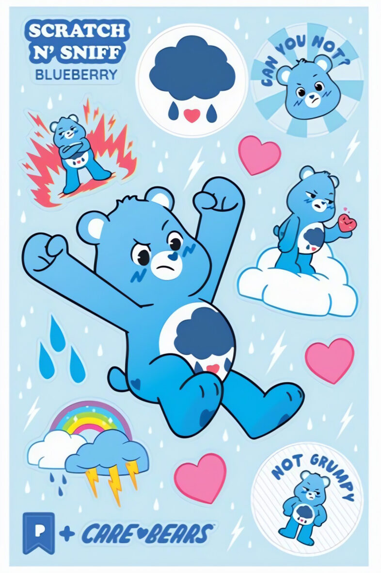 Care Bears Grumpy Blueberry Scratch n’ Sniff Sticker Sheet