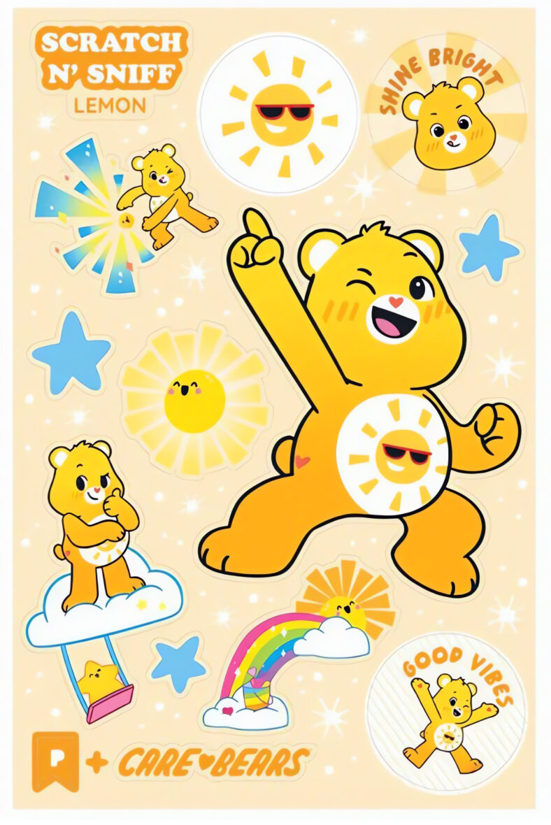 Care Bears Funshine Lemon Scratch n’ Sniff Sticker Sheet