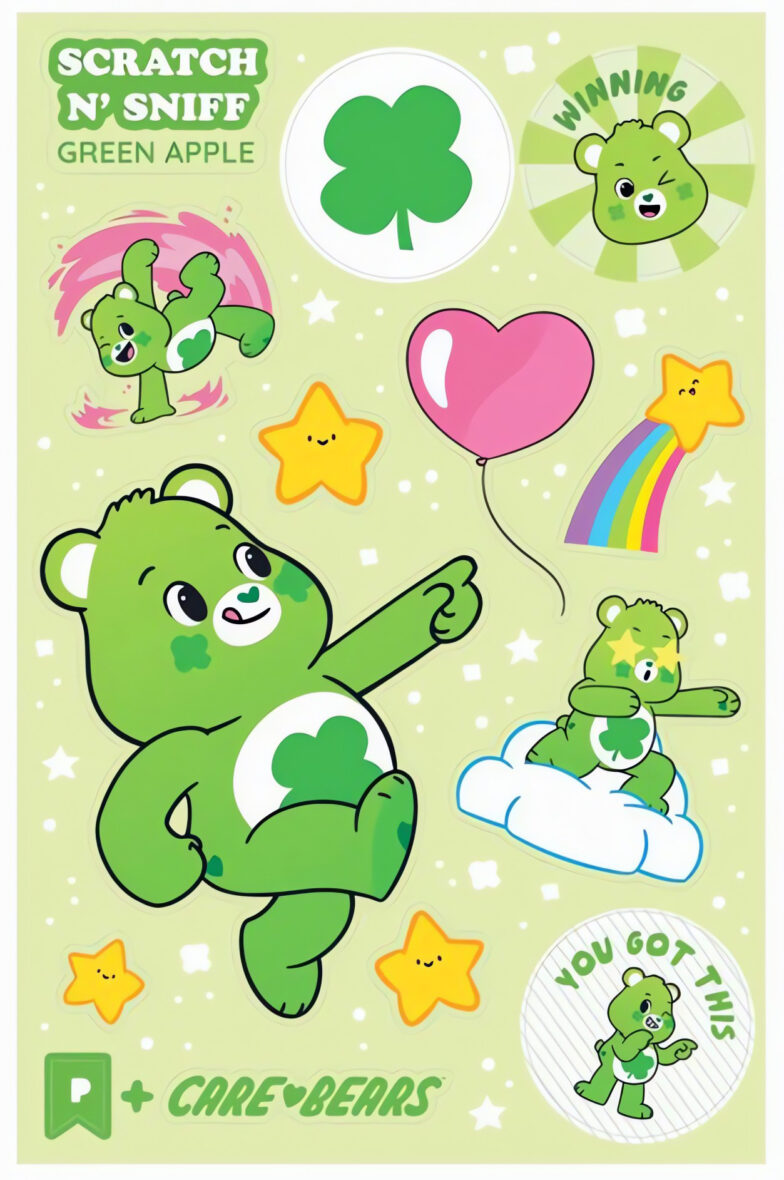 Care Bears Lucky Green Apple Scratch n’ Sniff Sticker Sheet