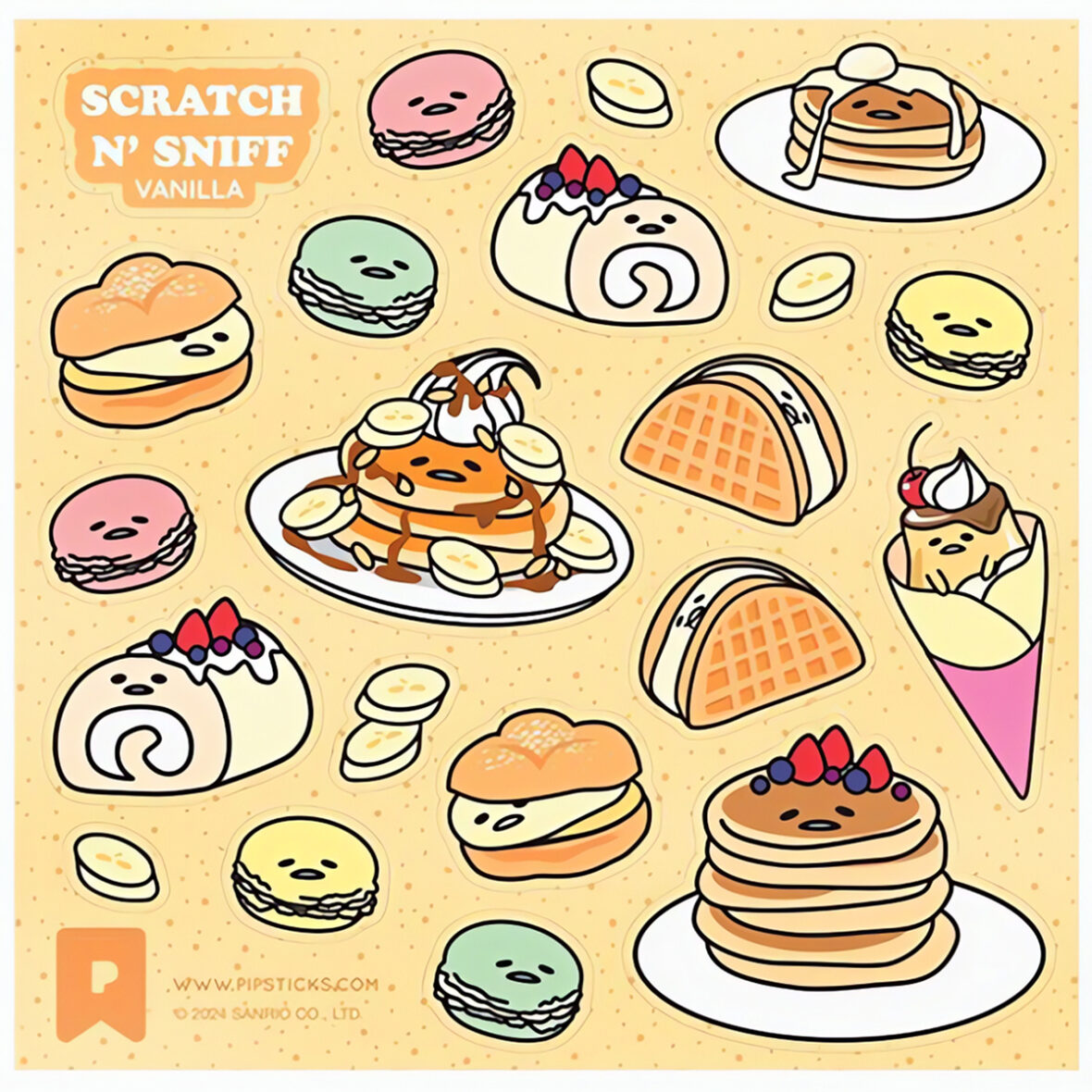 Hello Kitty & Friends Gudetama Scratch n’ Sniff Sticker Sheet
