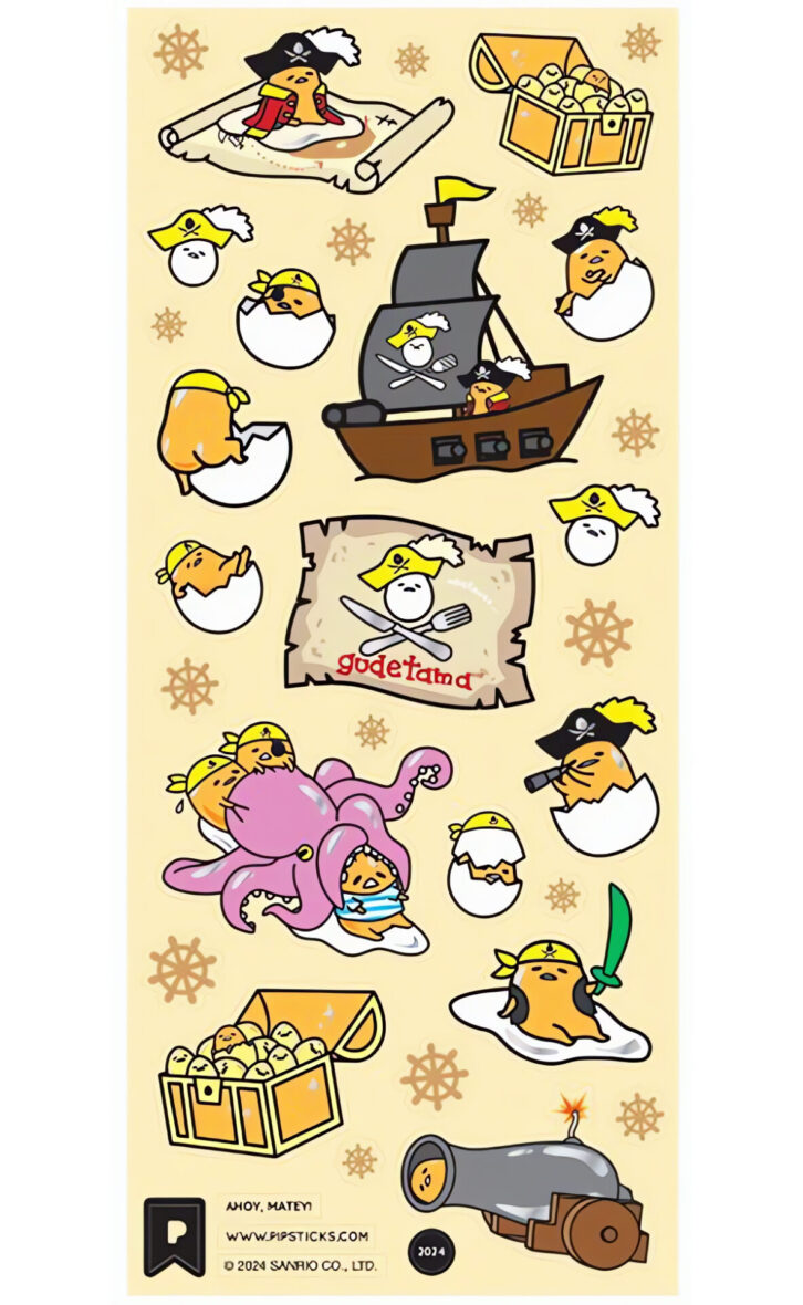 Hello Kitty & Friends Gudetama Pirates Sticker Sheet