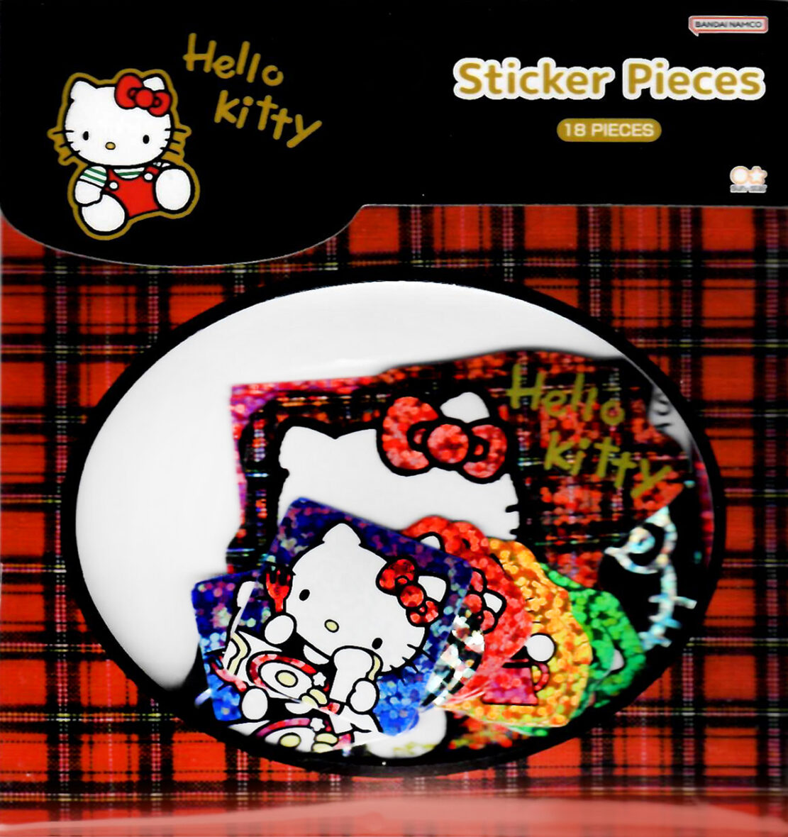 Sanrio Hello Kitty Sparkle Plaid Sticker Sack