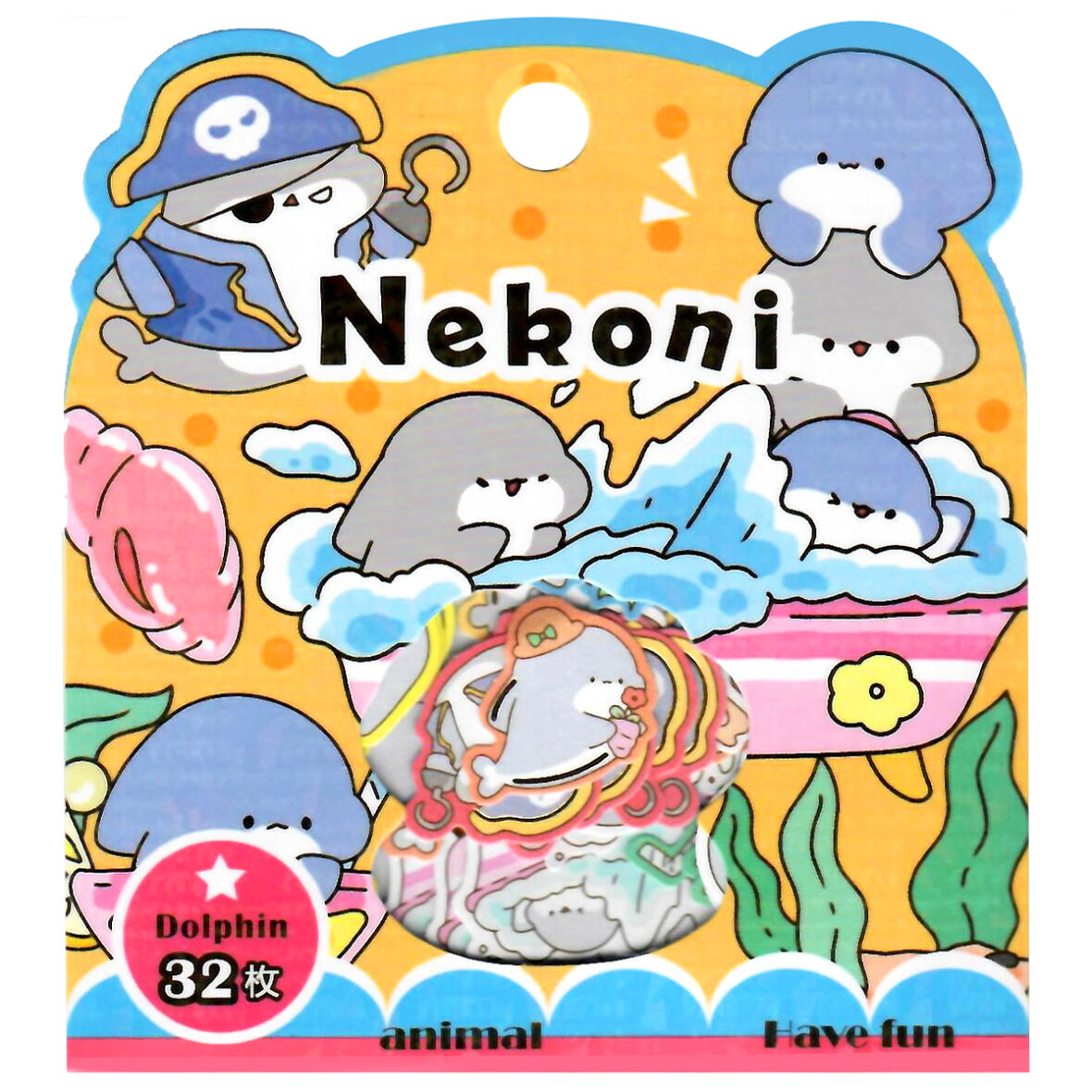 Nekoni Pirate Sharks Die-Cut Sticker Sack