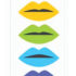 Rainbow Lips Fuzzy Sticker Sheet Strip
