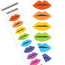 Rainbow Lips Fuzzy Sticker Sheet Strip