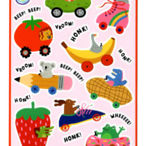 Cute Wheels! Kawaii Sticker Sheet