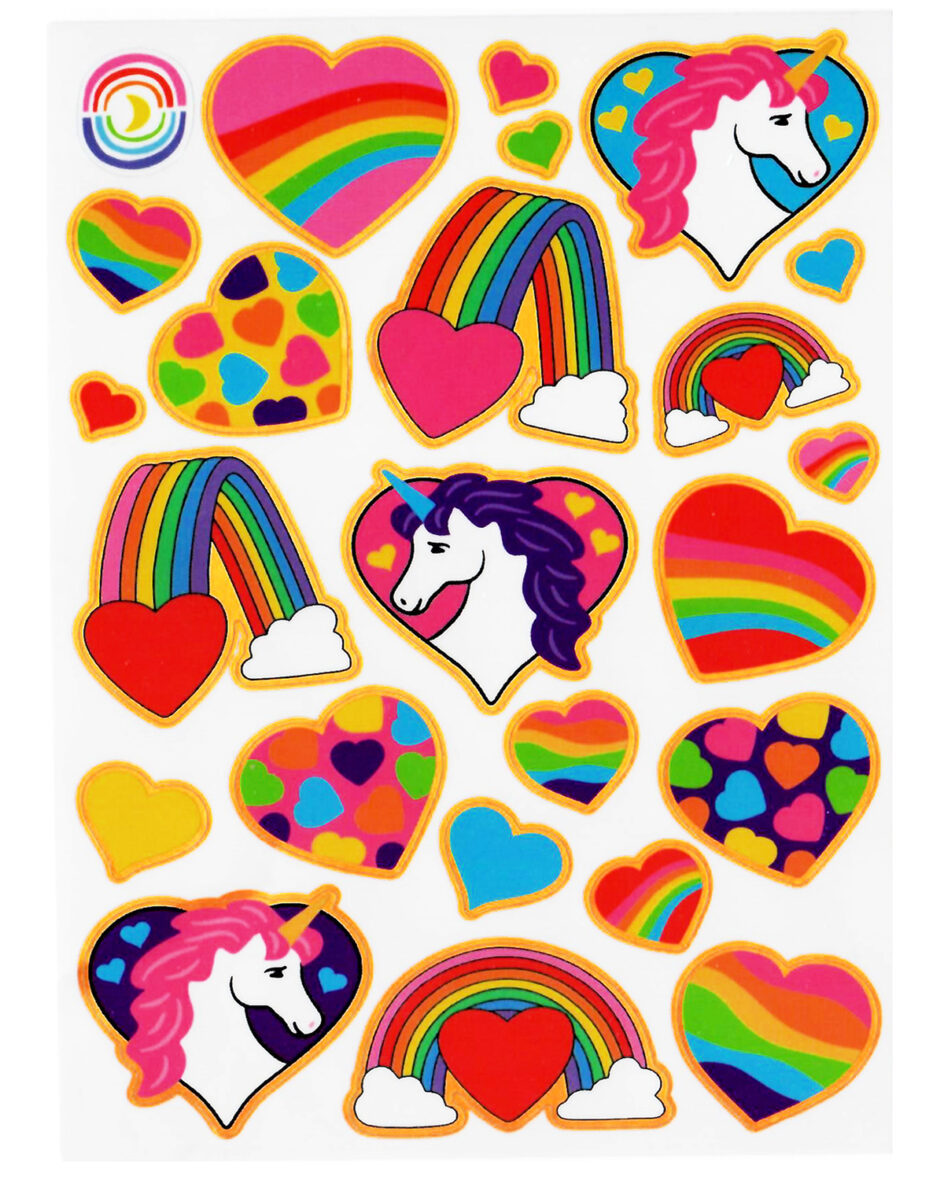 Hearts n Unicorns Kawaii Sticker Sheet