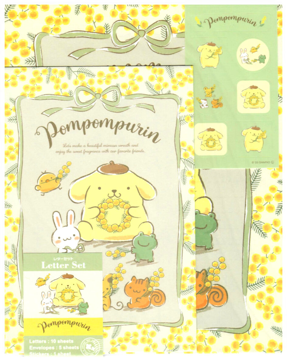 Sanrio Pom Purin Flower Parade Letter Set w/ Stickers