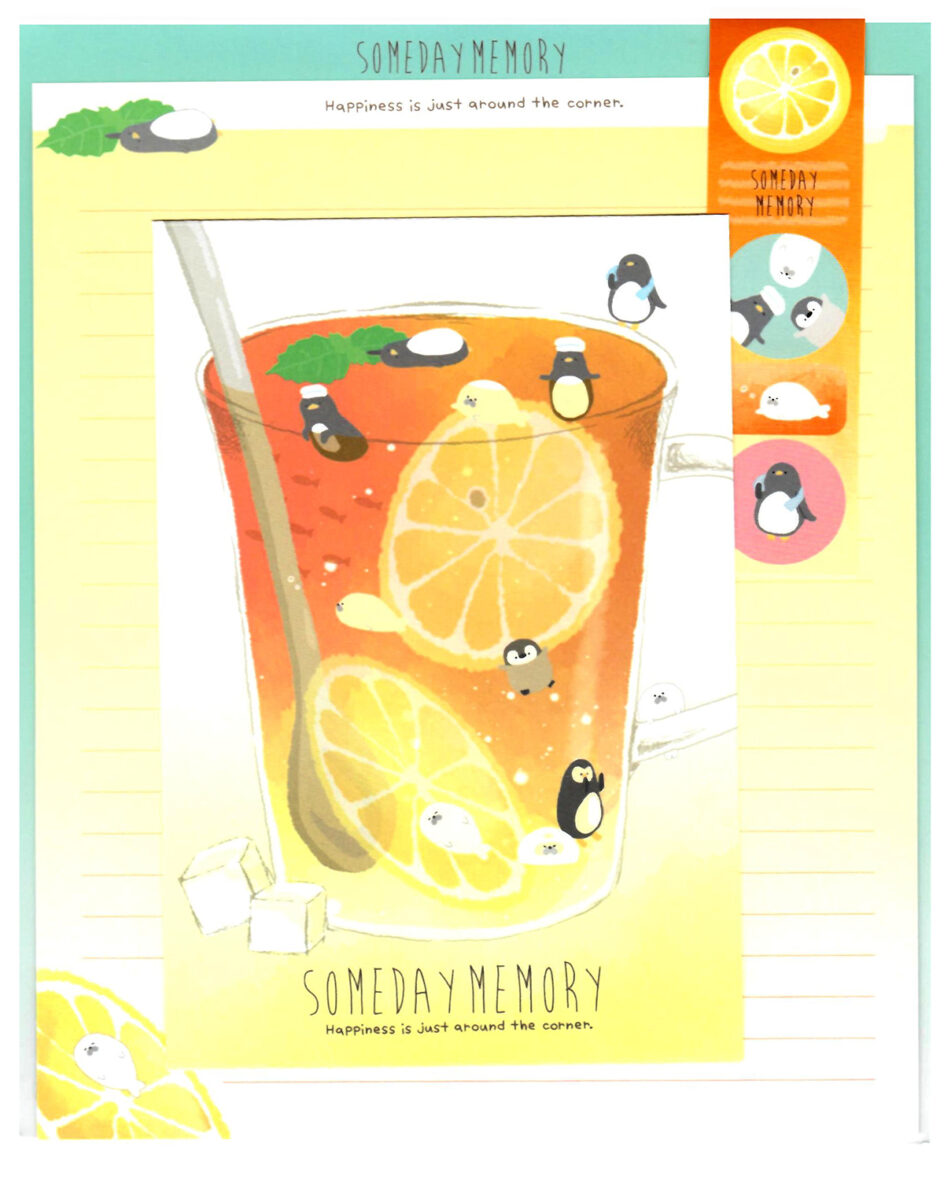 Crux Penguin Lemon Tea Letter Set w/ Stickers