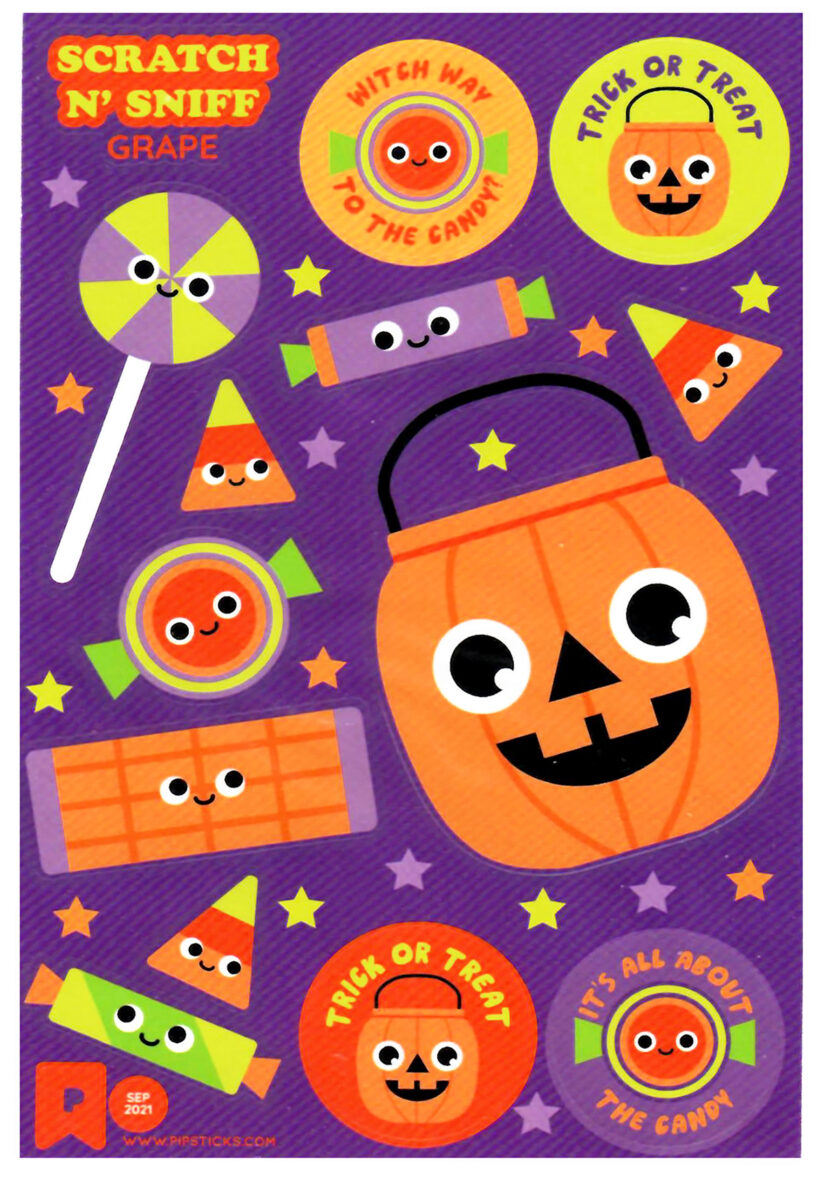 Cute Spooky Candy Scratch n’ Sniff Sticker Sheet